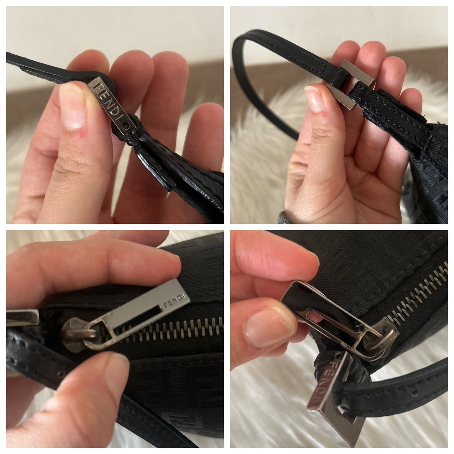 Fendi baguette in monogram zucchino nera vintage