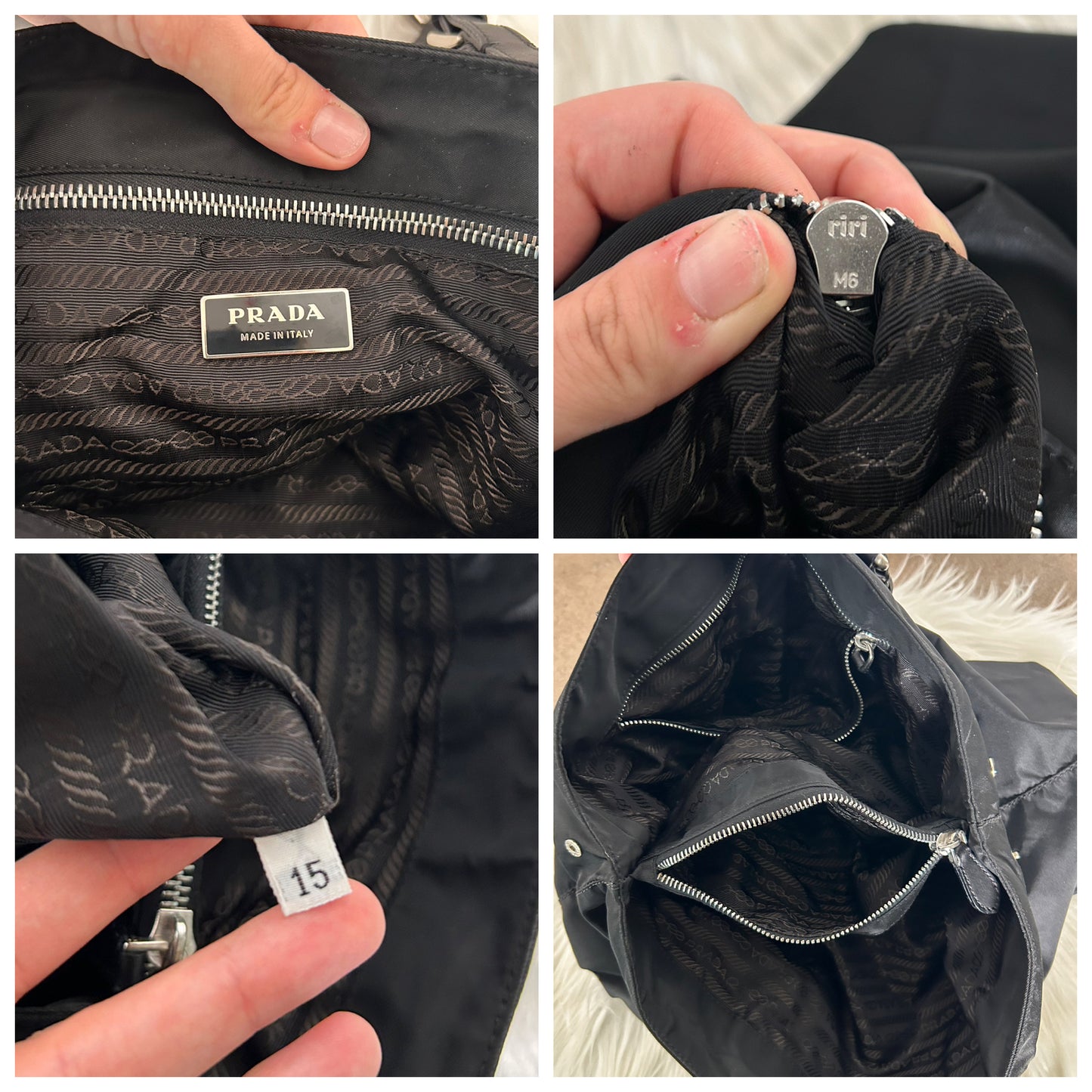Prada mini tote in pelle e nylon
