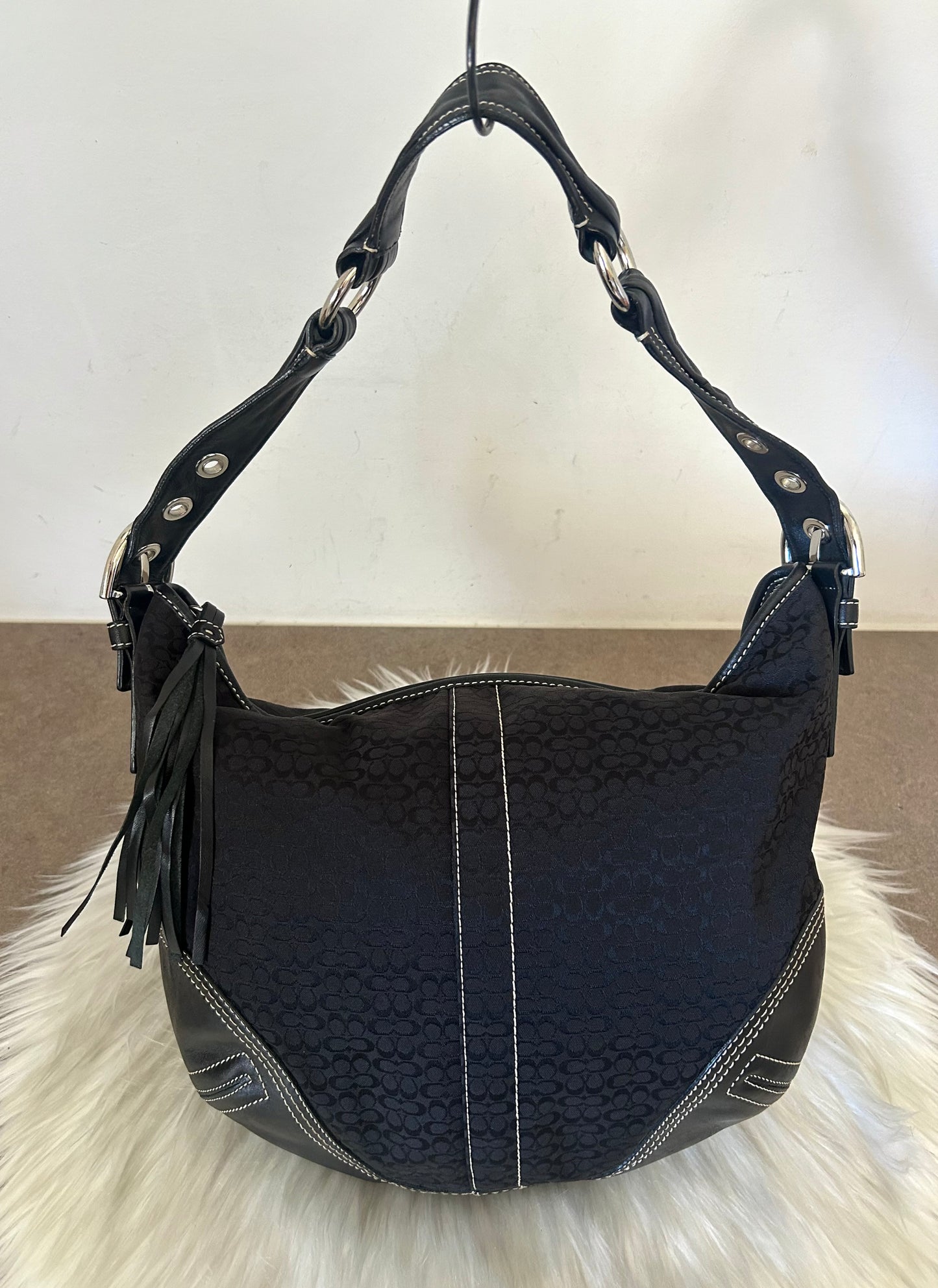 Coach Hobo Signature Sufflette nera in monogram