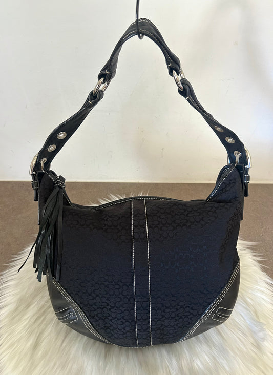 Coach Hobo Signature Sufflette nera in monogram