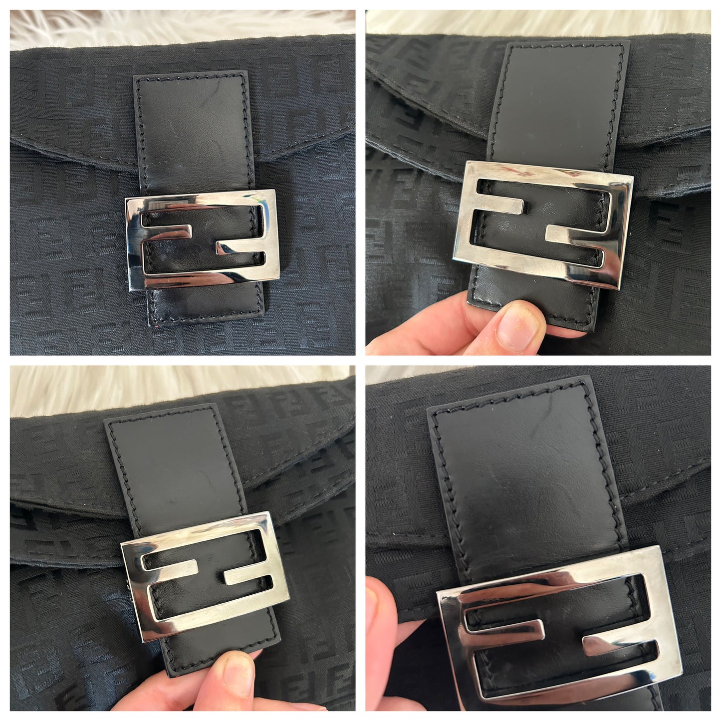 Fendi baguette zucchino double flap