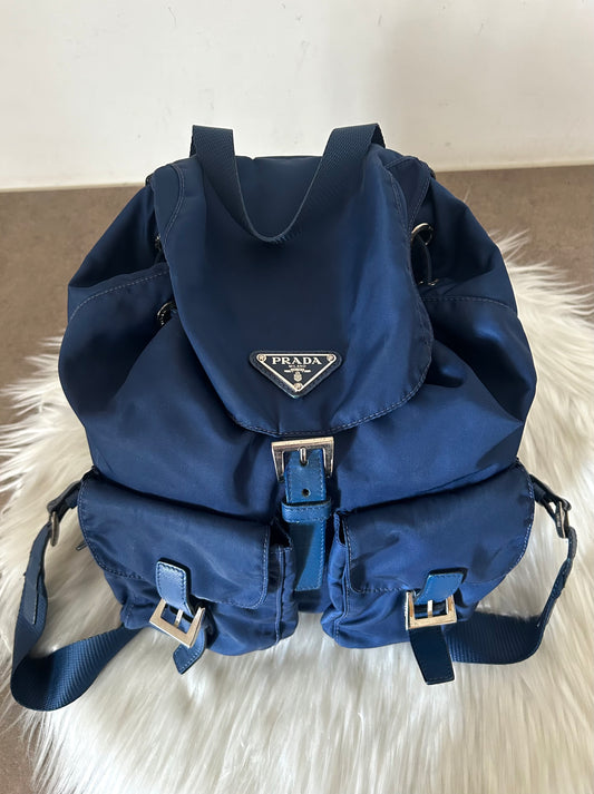 Zaino Prada blu in nylon