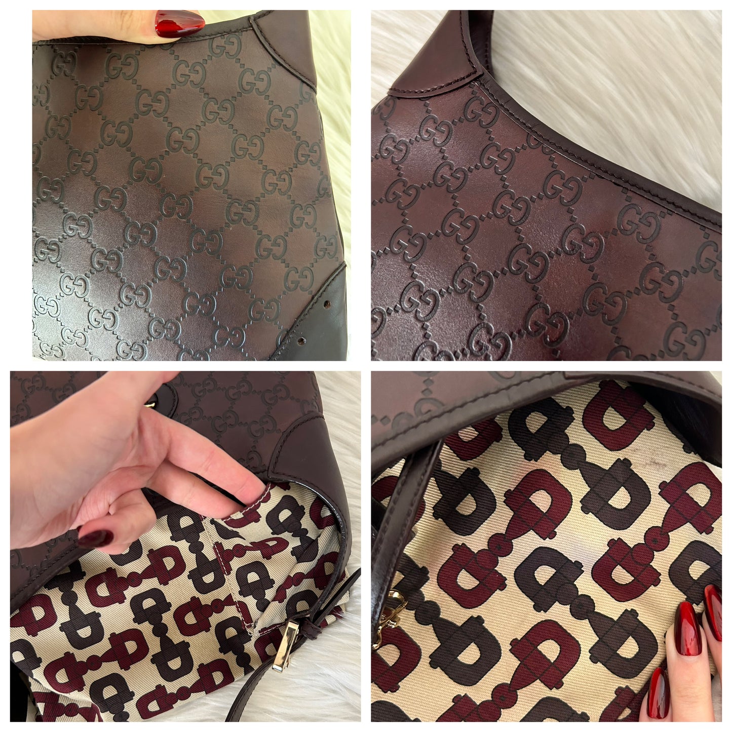 Gucci Jackie in pelle vinaccia