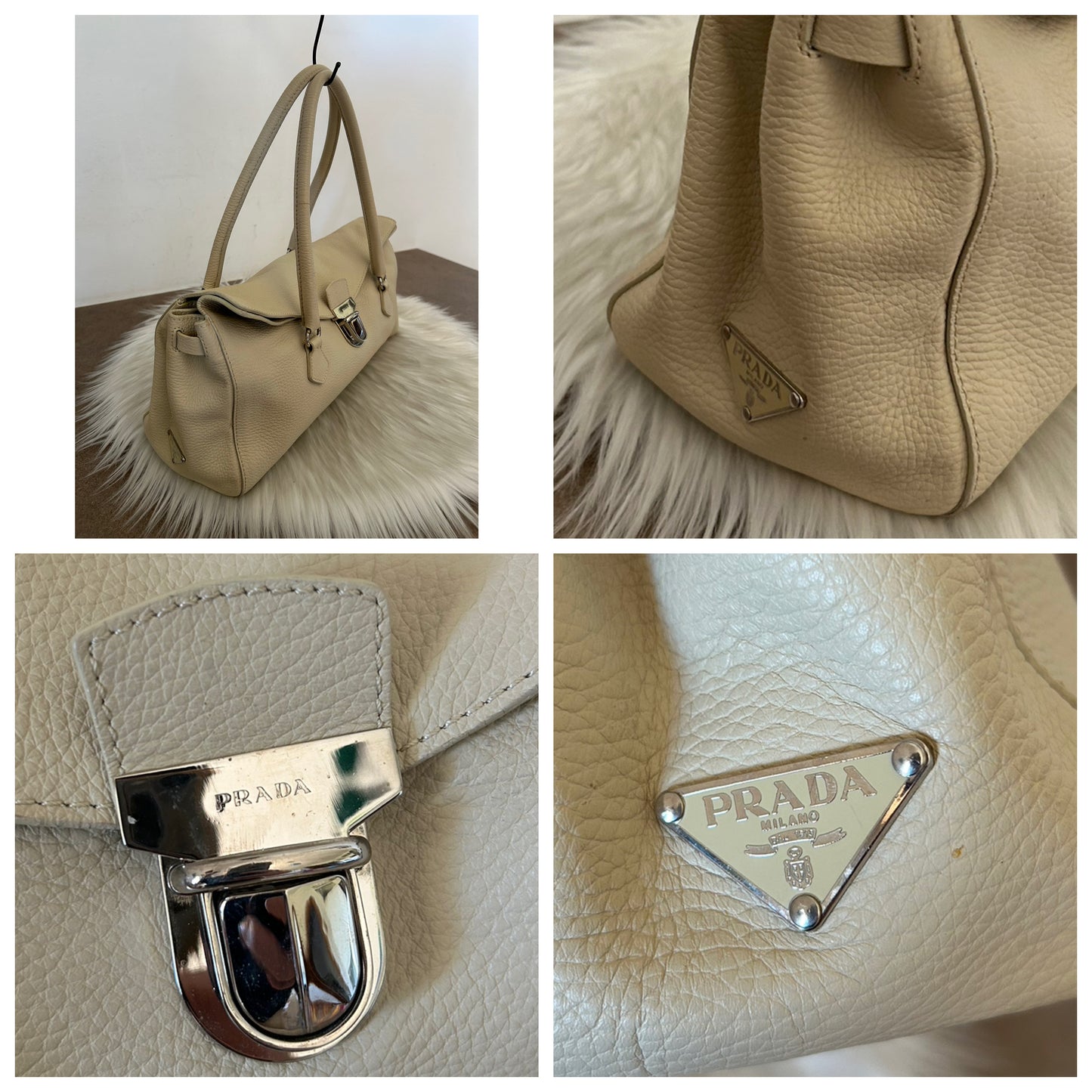 Prada tote in pelle panna