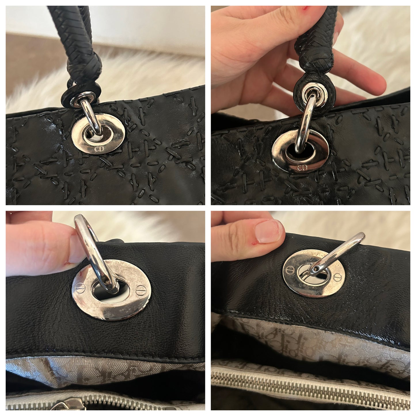 Dior Lady Dior in pelle nera intrecciata