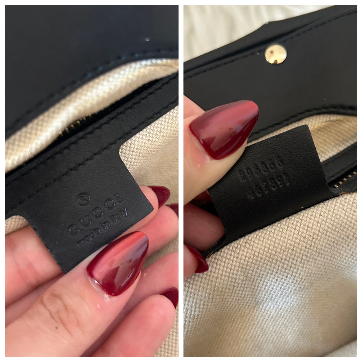 Pochette Gucci Bamboo in pelle nera