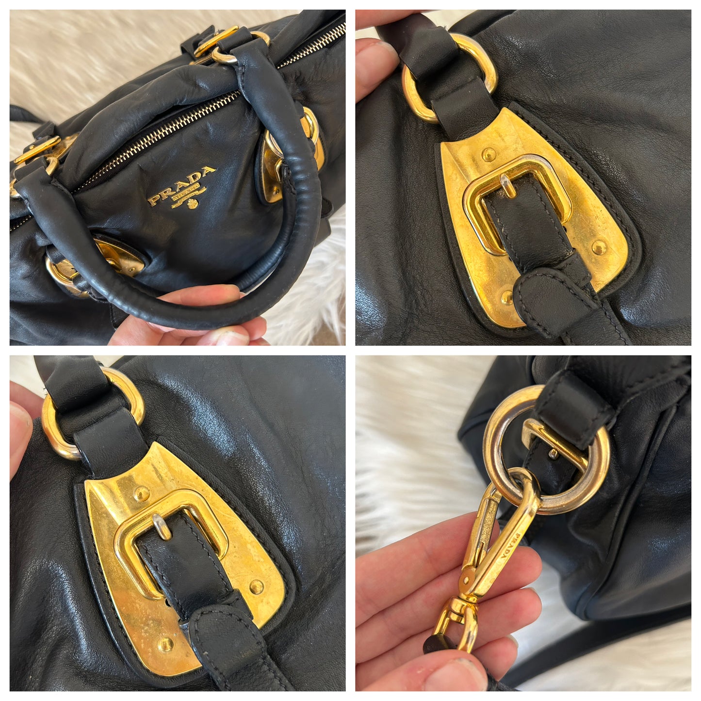 Prada tote in pelle con tracolla