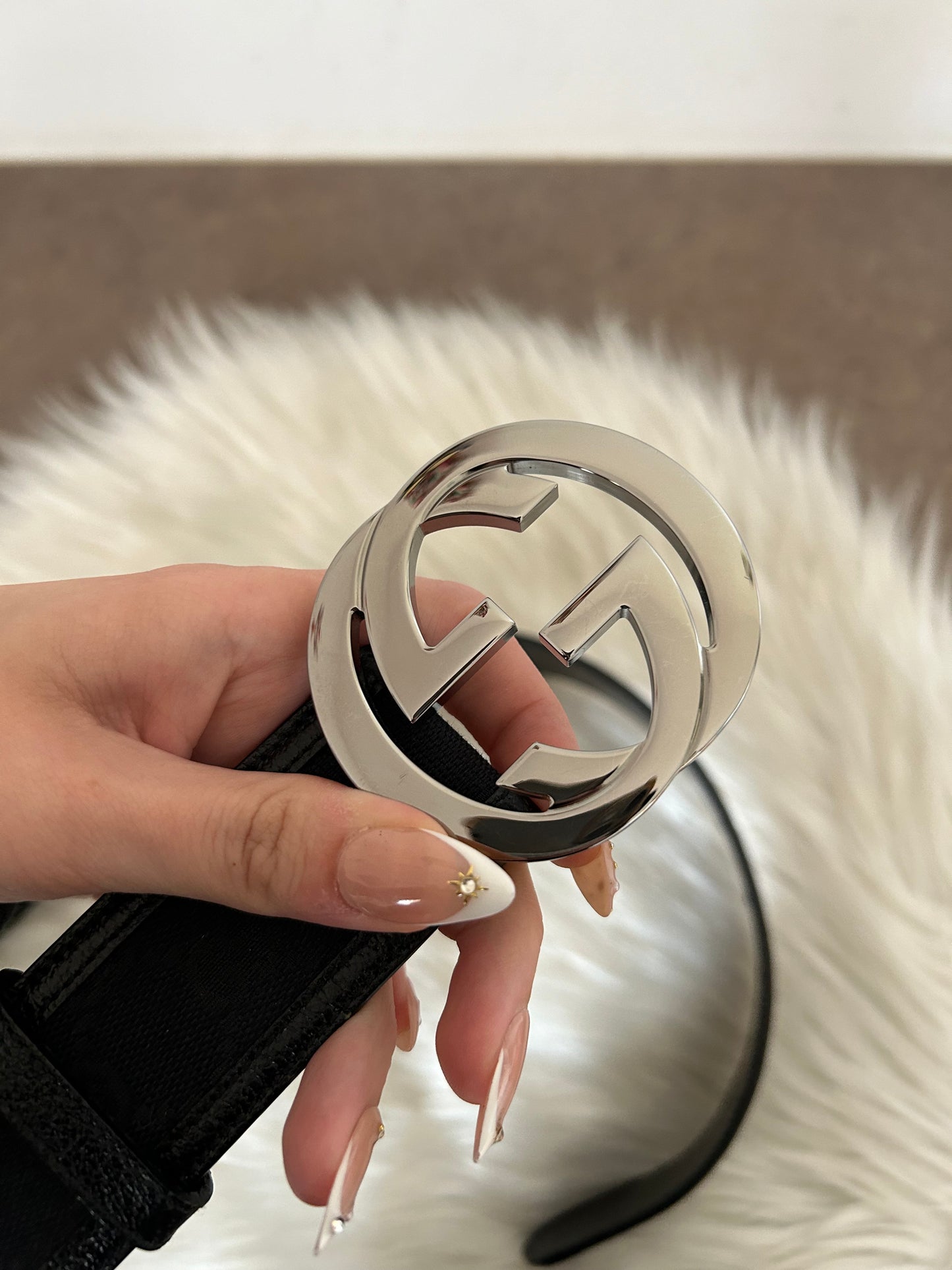 Gucci cintura nera in monogram