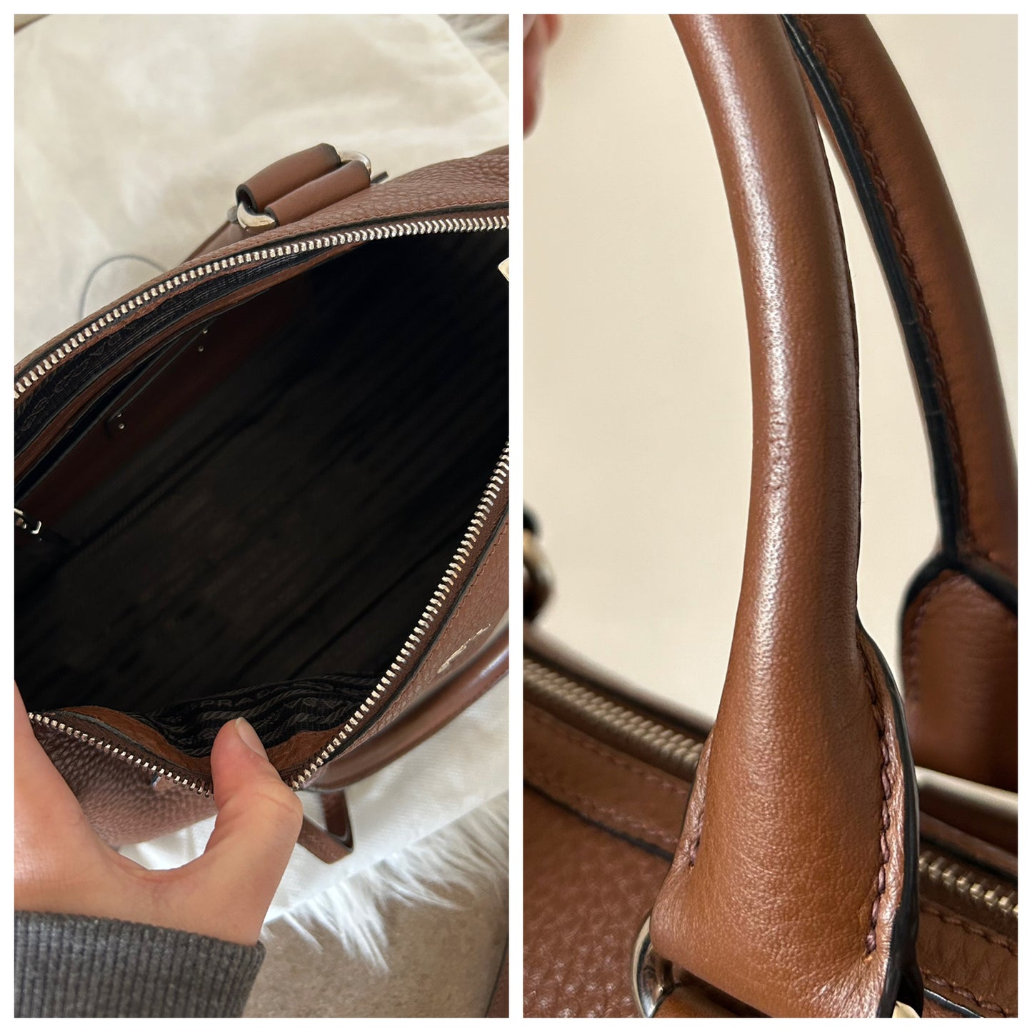 Prada Bauletto marrone in pelle con tracolla