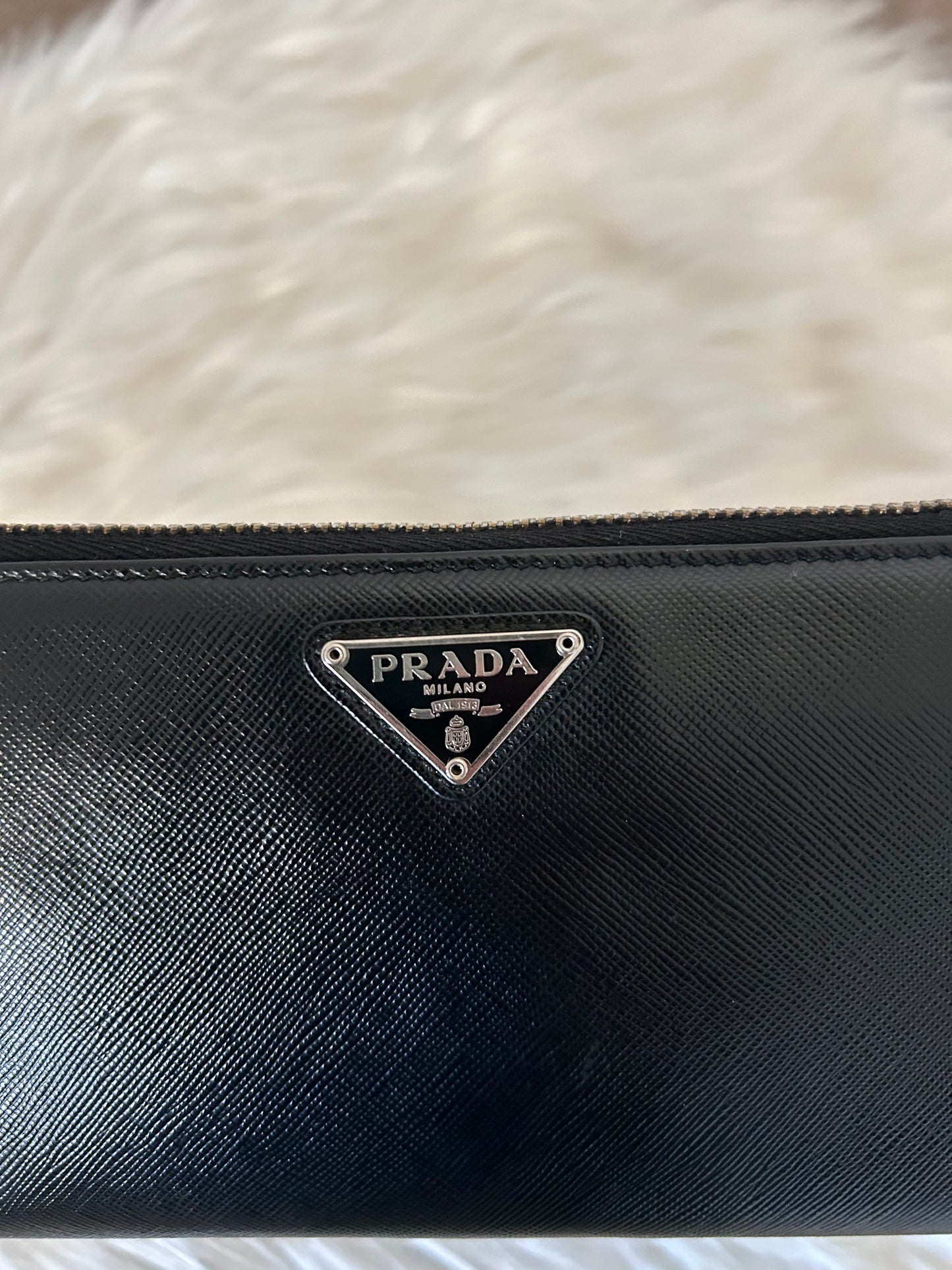 Portafoglio Prada in pelle nero