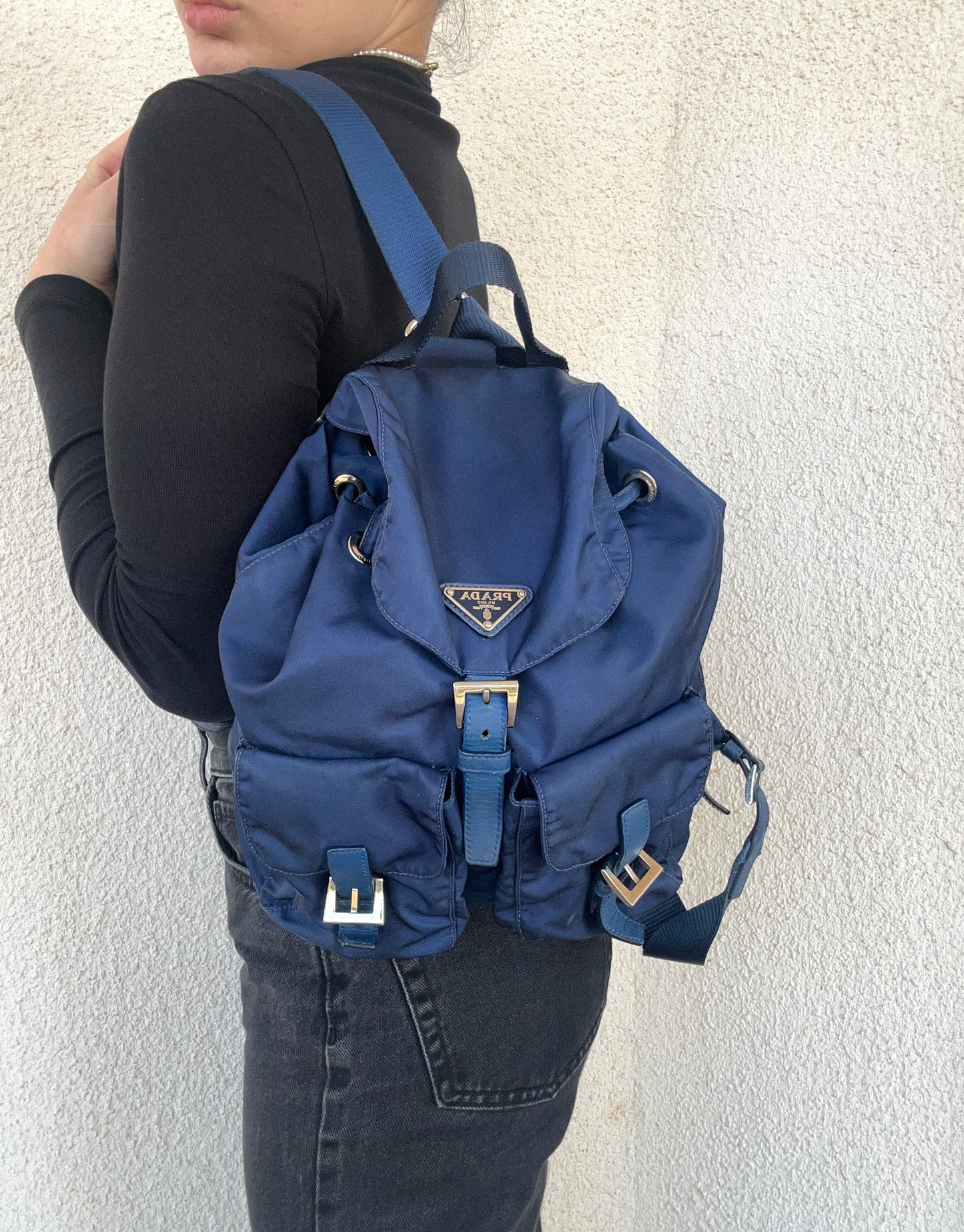 Zaino Prada blu in nylon