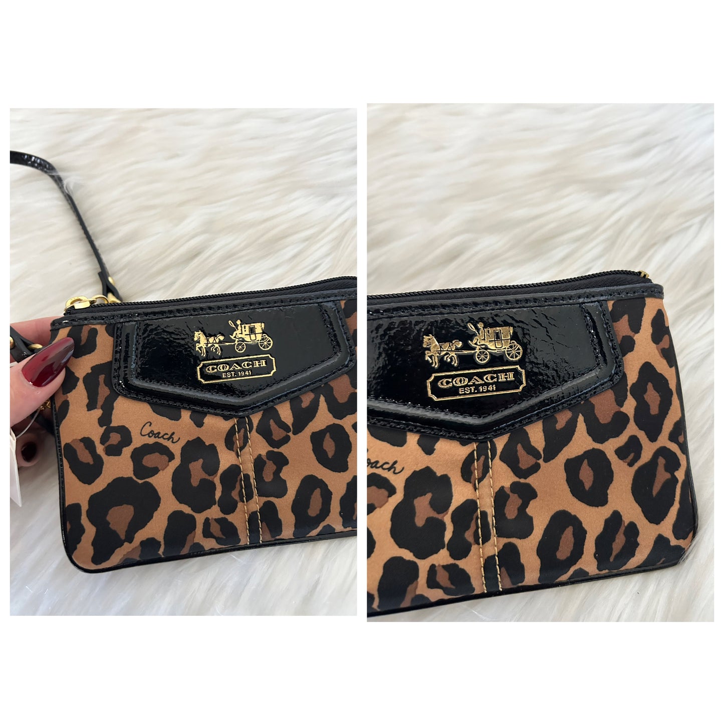 Coach pochette leopardata full set