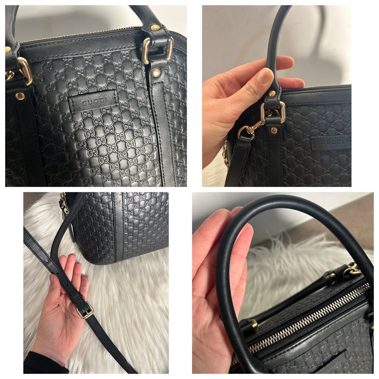 Gucci Dôme mini tote Guccissima in pelle nera