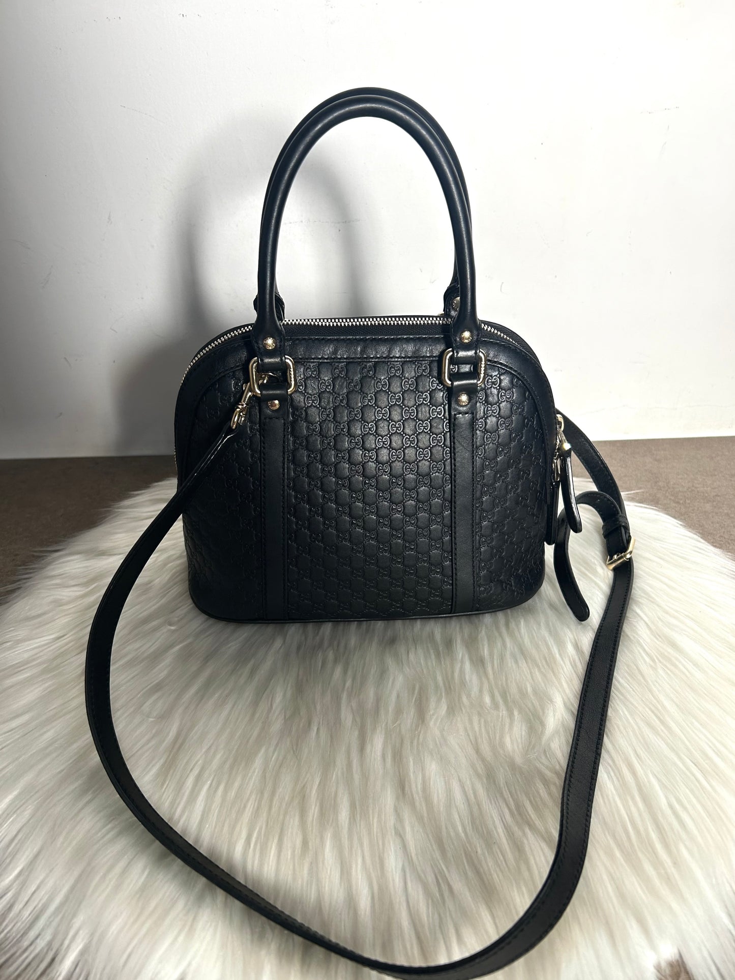 Gucci Dôme mini tote Guccissima in pelle nera