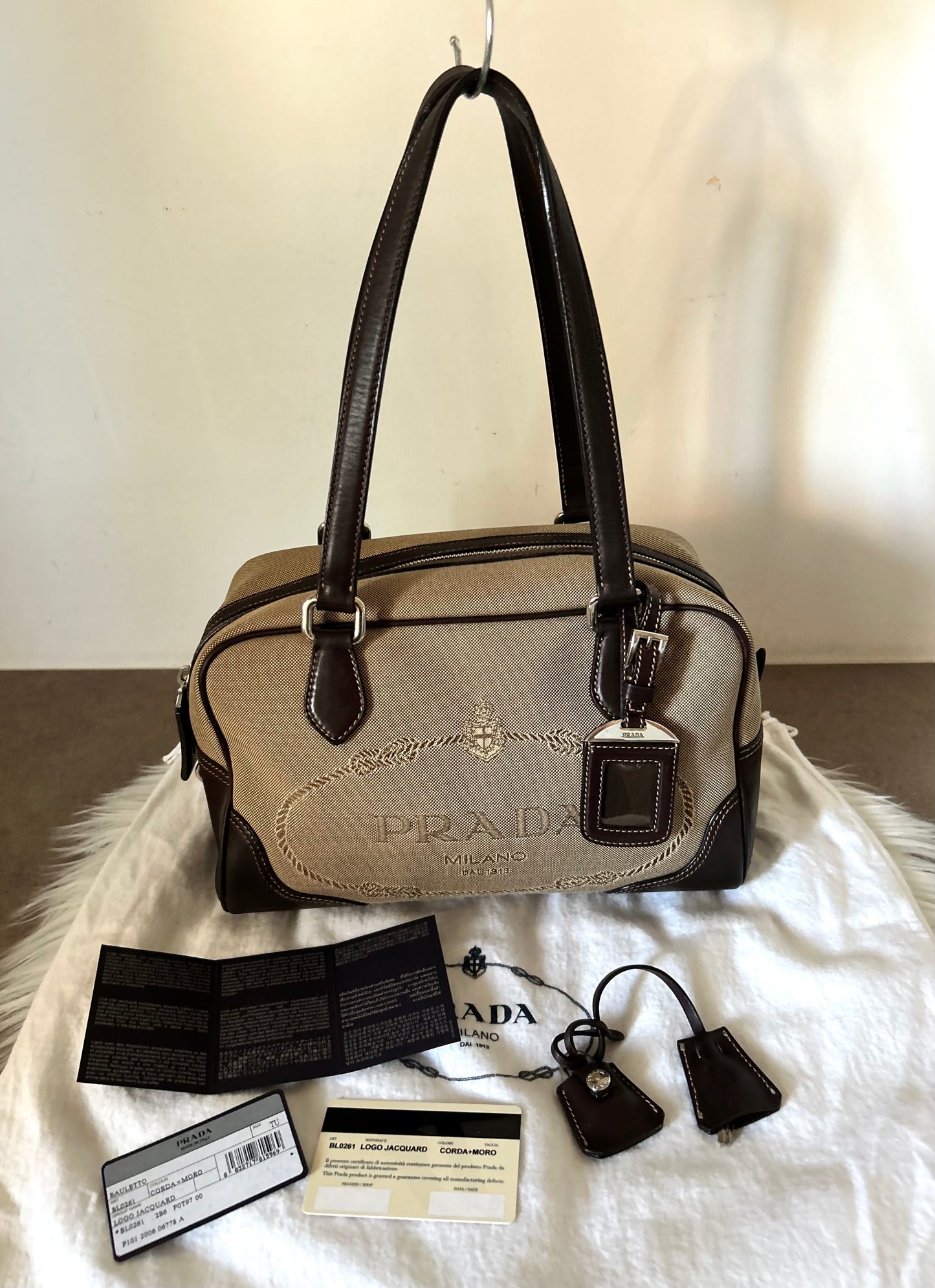 Prada bauletto con dust bag e cartellini