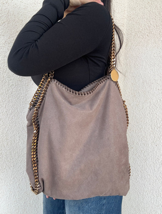 Falabella Stella McCartney beige con catene oro