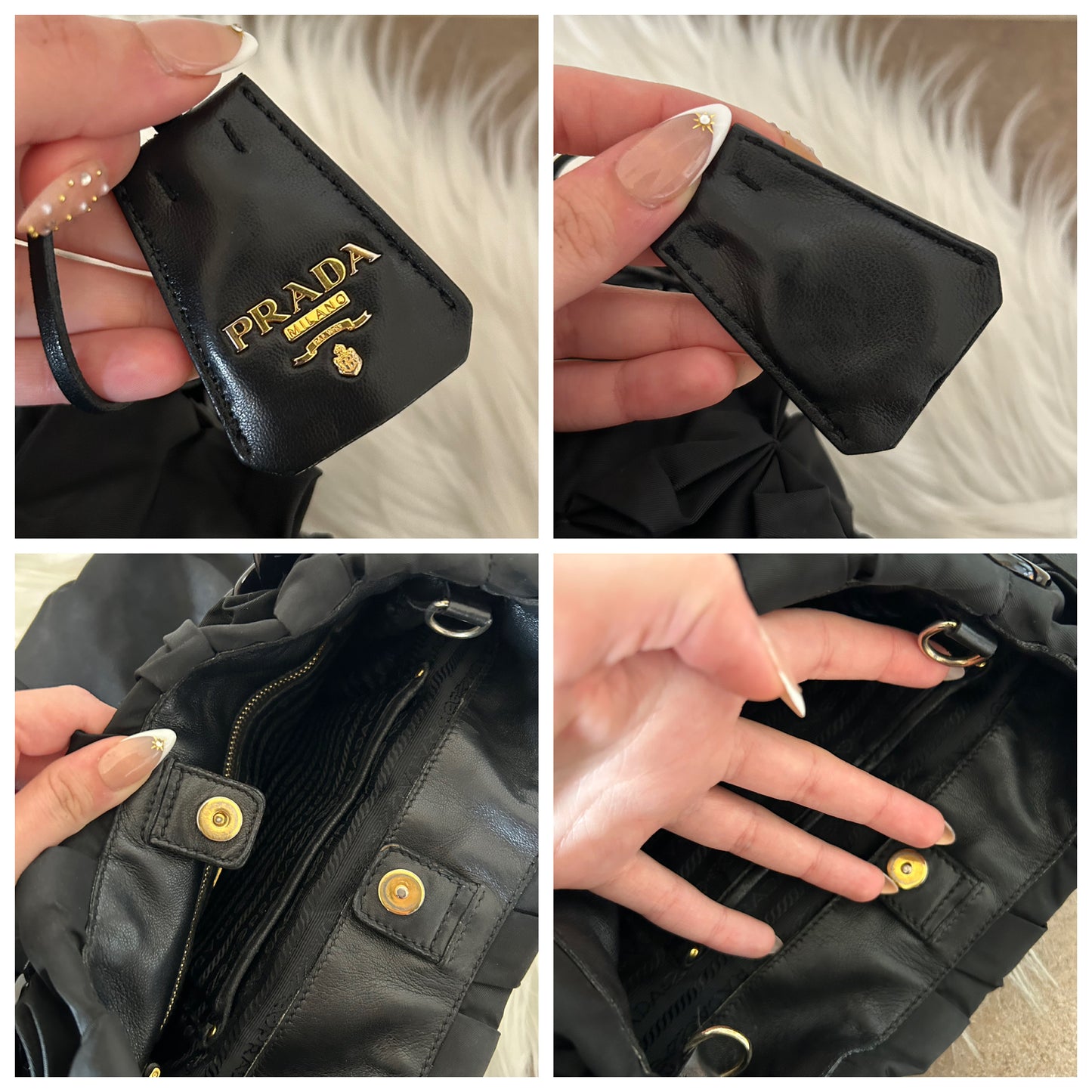 Prada origami in nylon e pelle