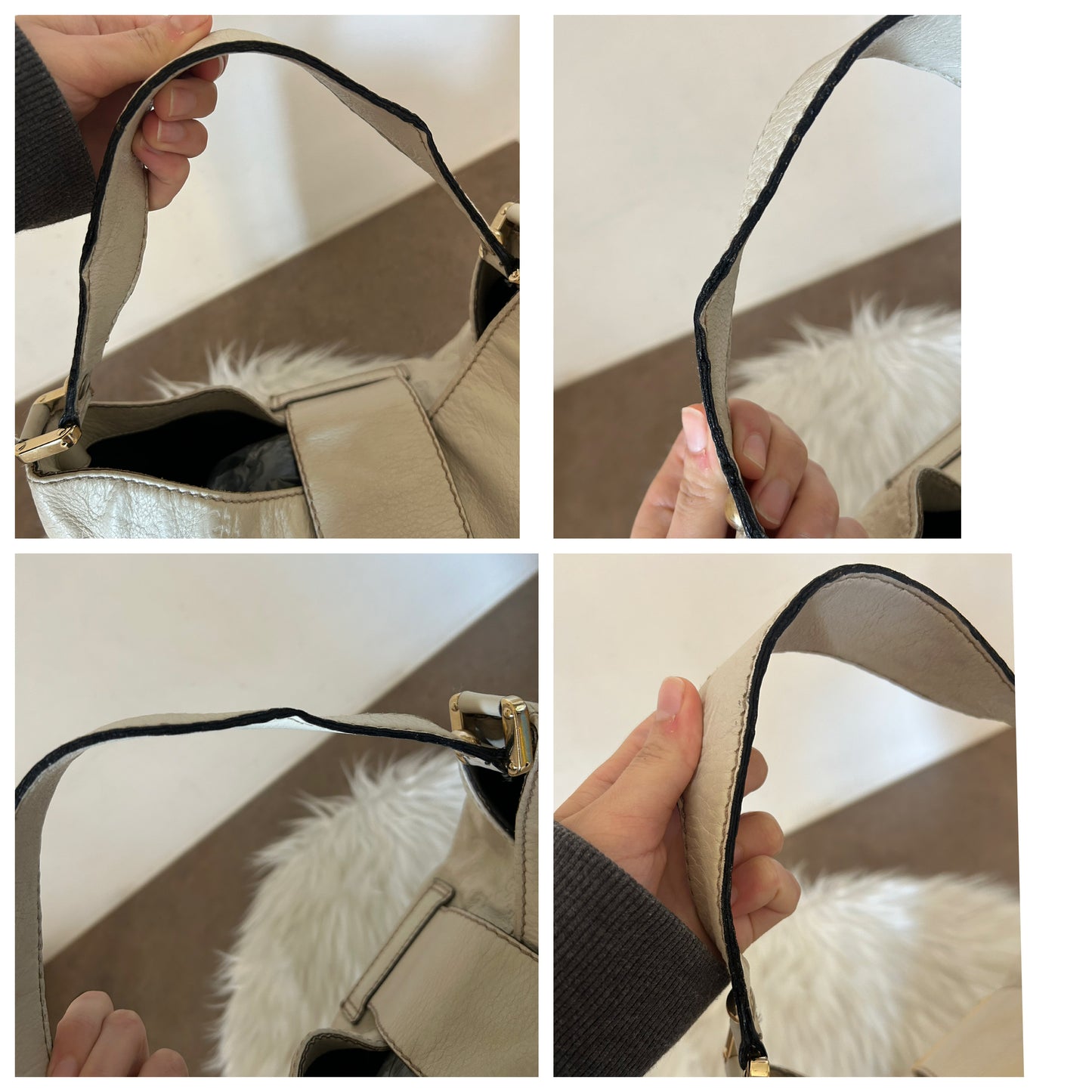 Gucci tote in pelle panna