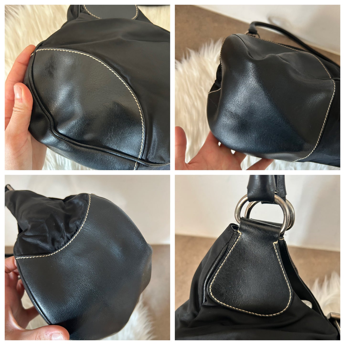 Prada Moon in nylon e pelle nera