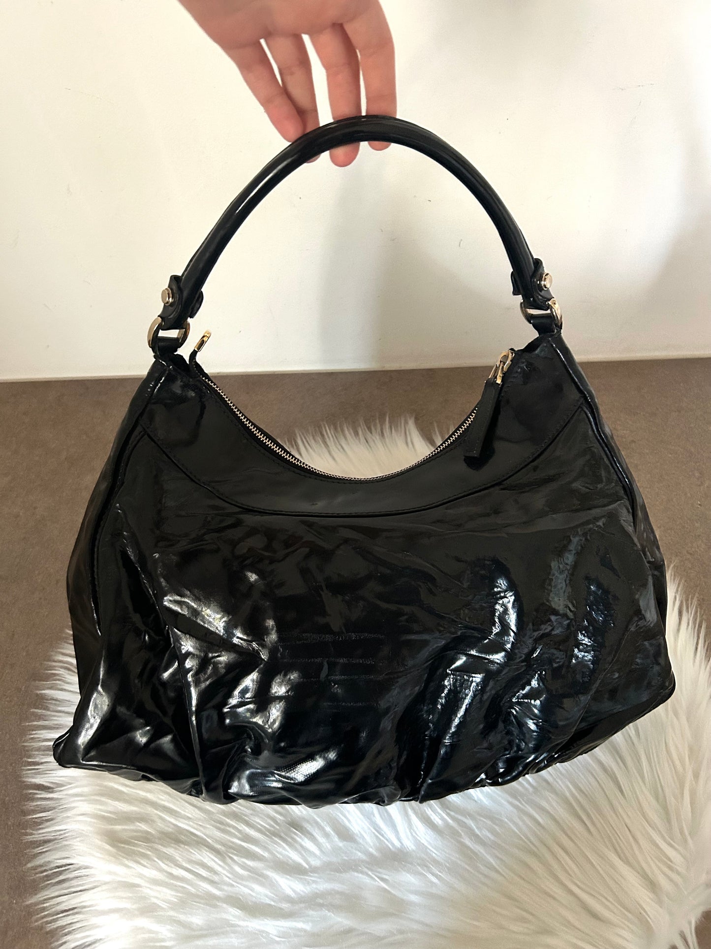 Gucci D-Ring in vernice nera