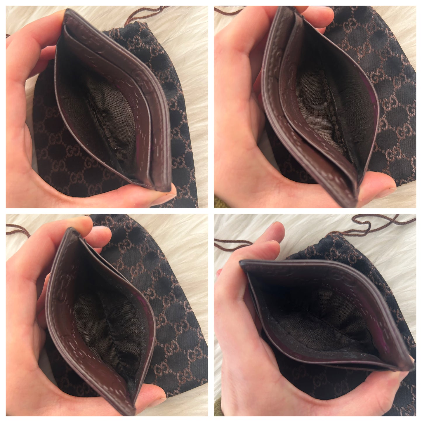 Portacarte Gucci in monogram con dust bag