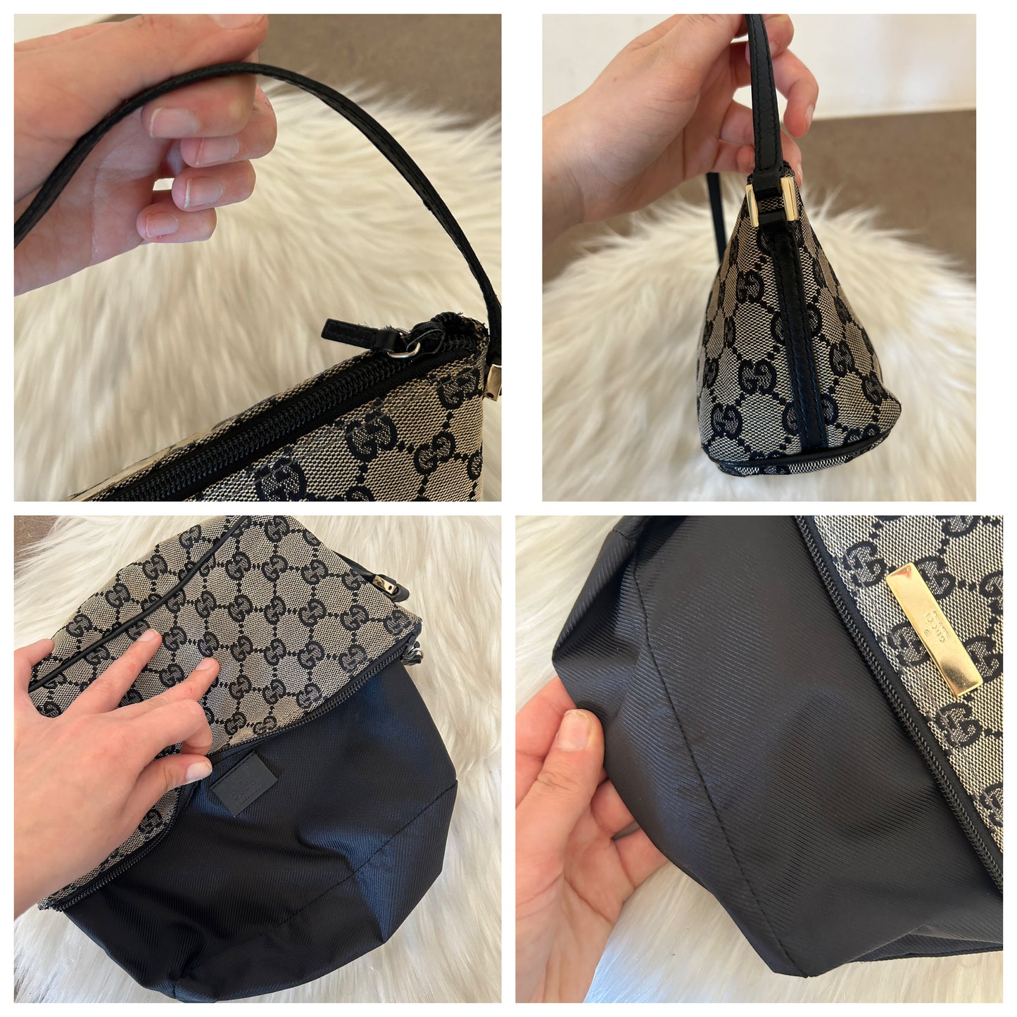 Gucci Boat in monogram con metalleria oro