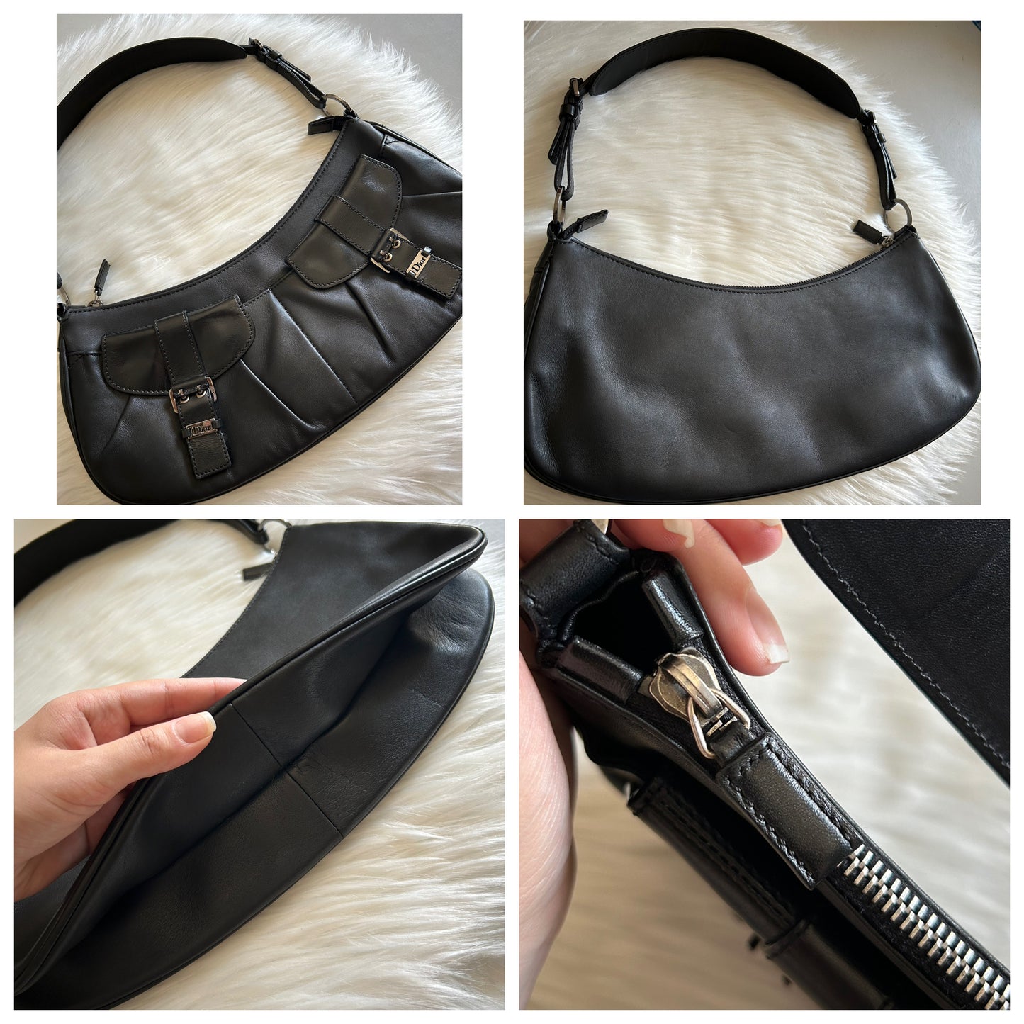 Dior modello Bondage in pelle nera vintage