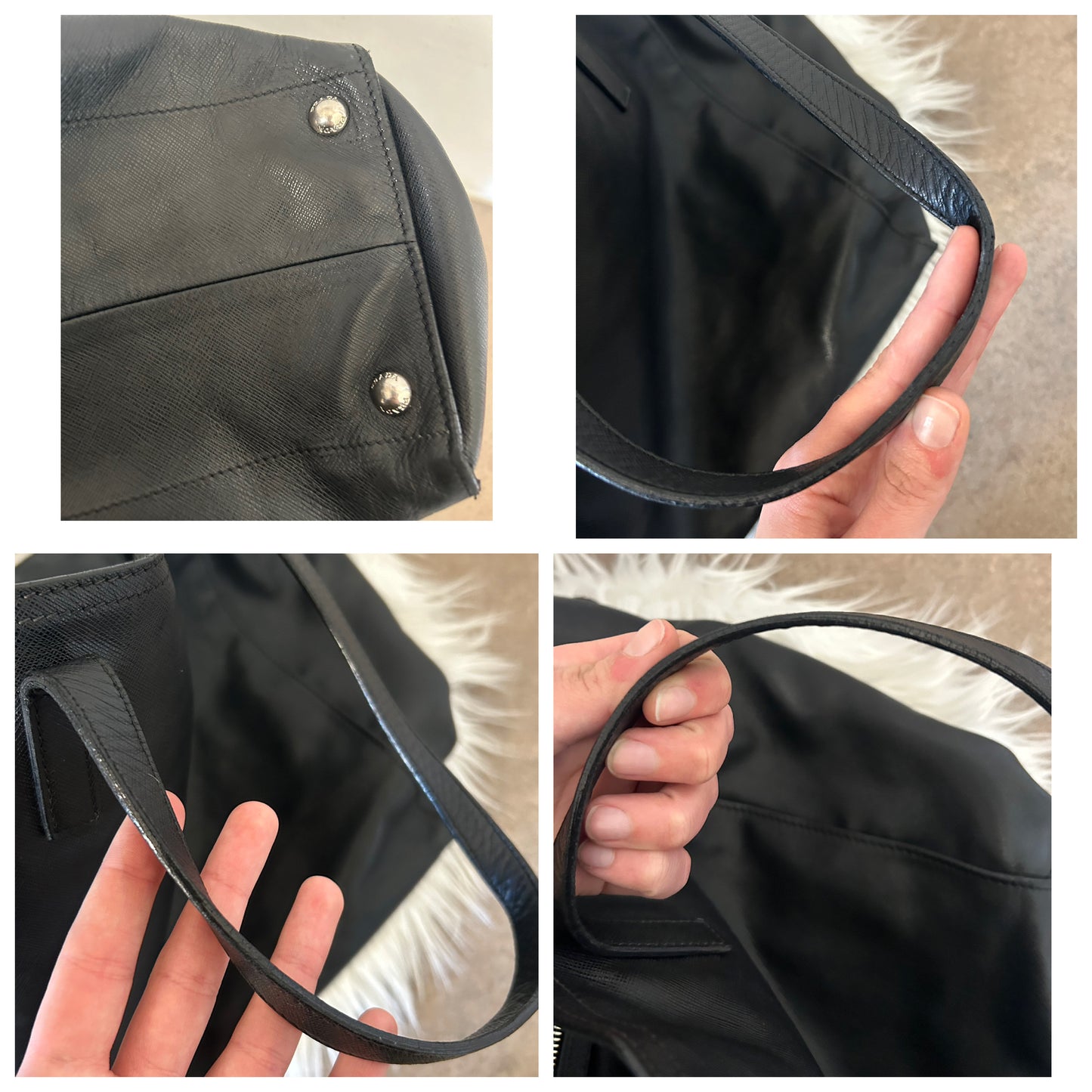 Prada tote bag in pelle saffiano nera