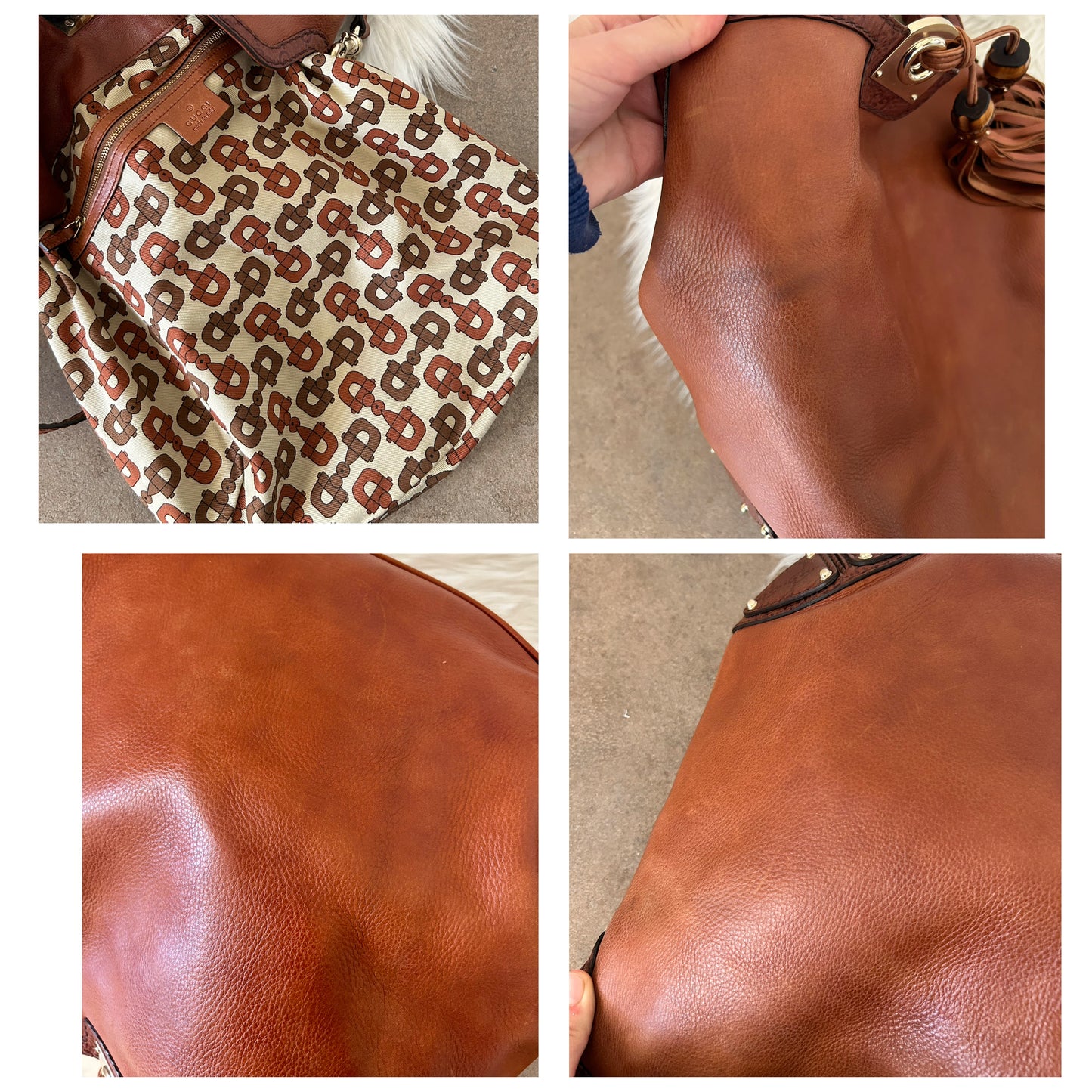 Gucci Indy hobo misura grande in pelle marrone