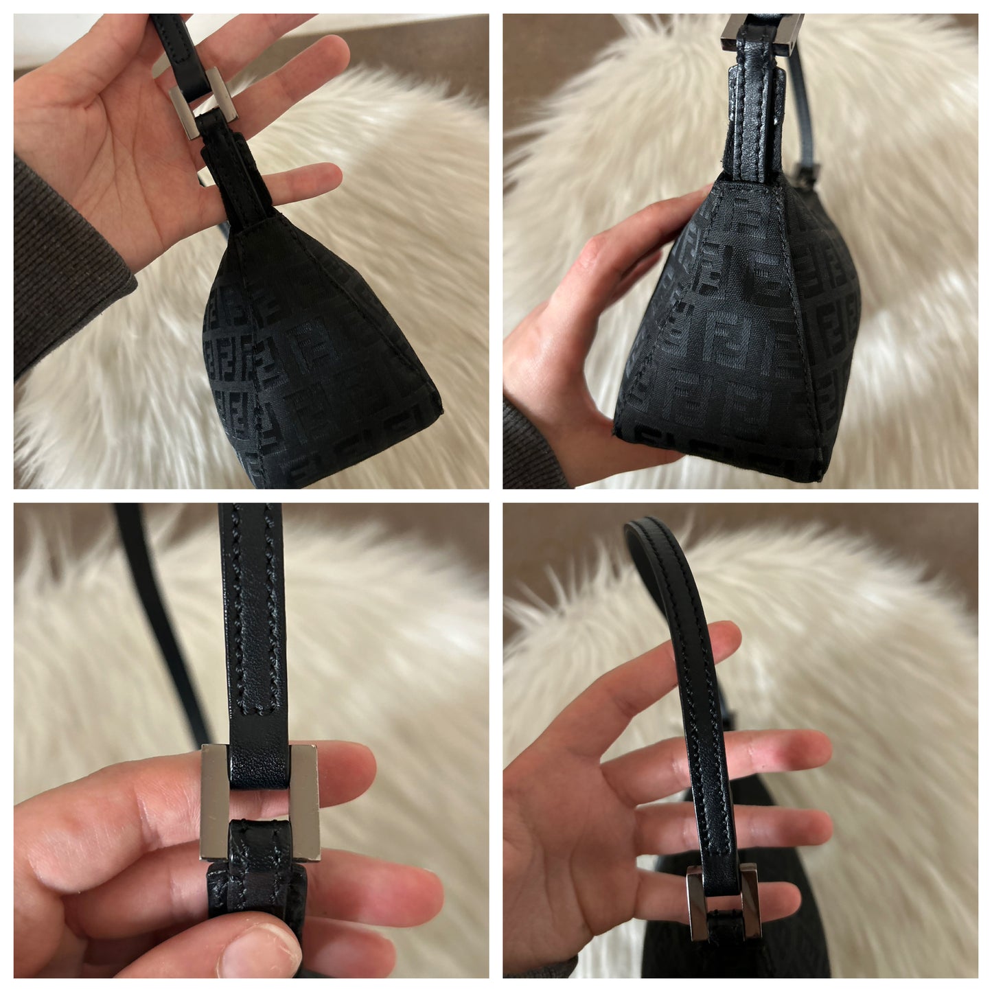 Fendi baguette in monogram zucchino nera vintage