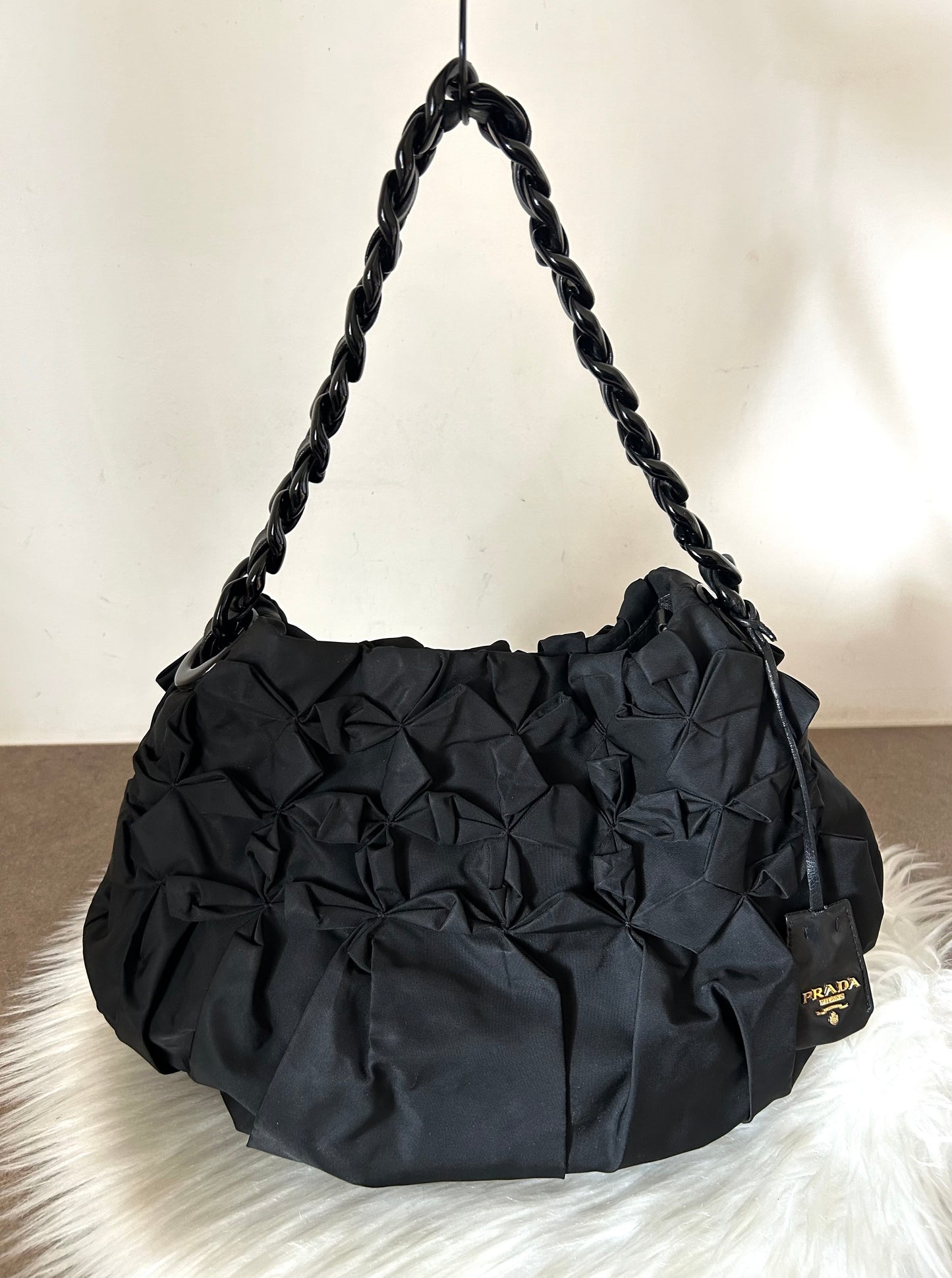 Prada origami in nylon e pelle