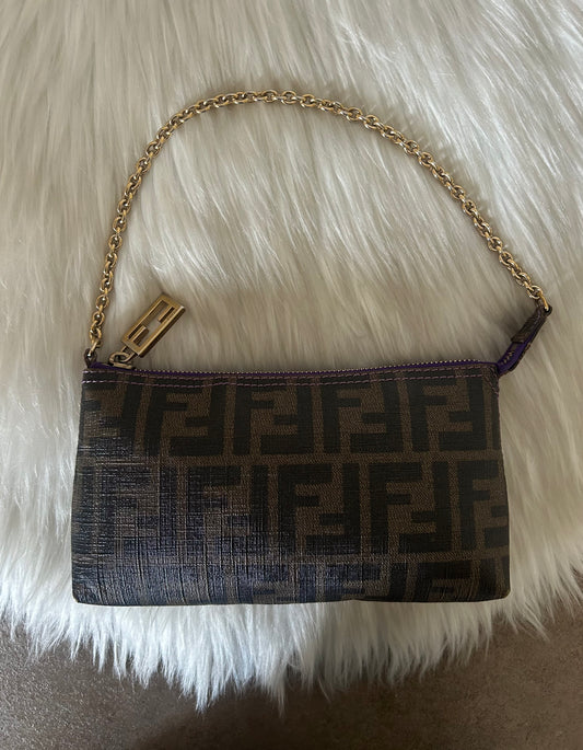 Fendi baguette zucca con catena