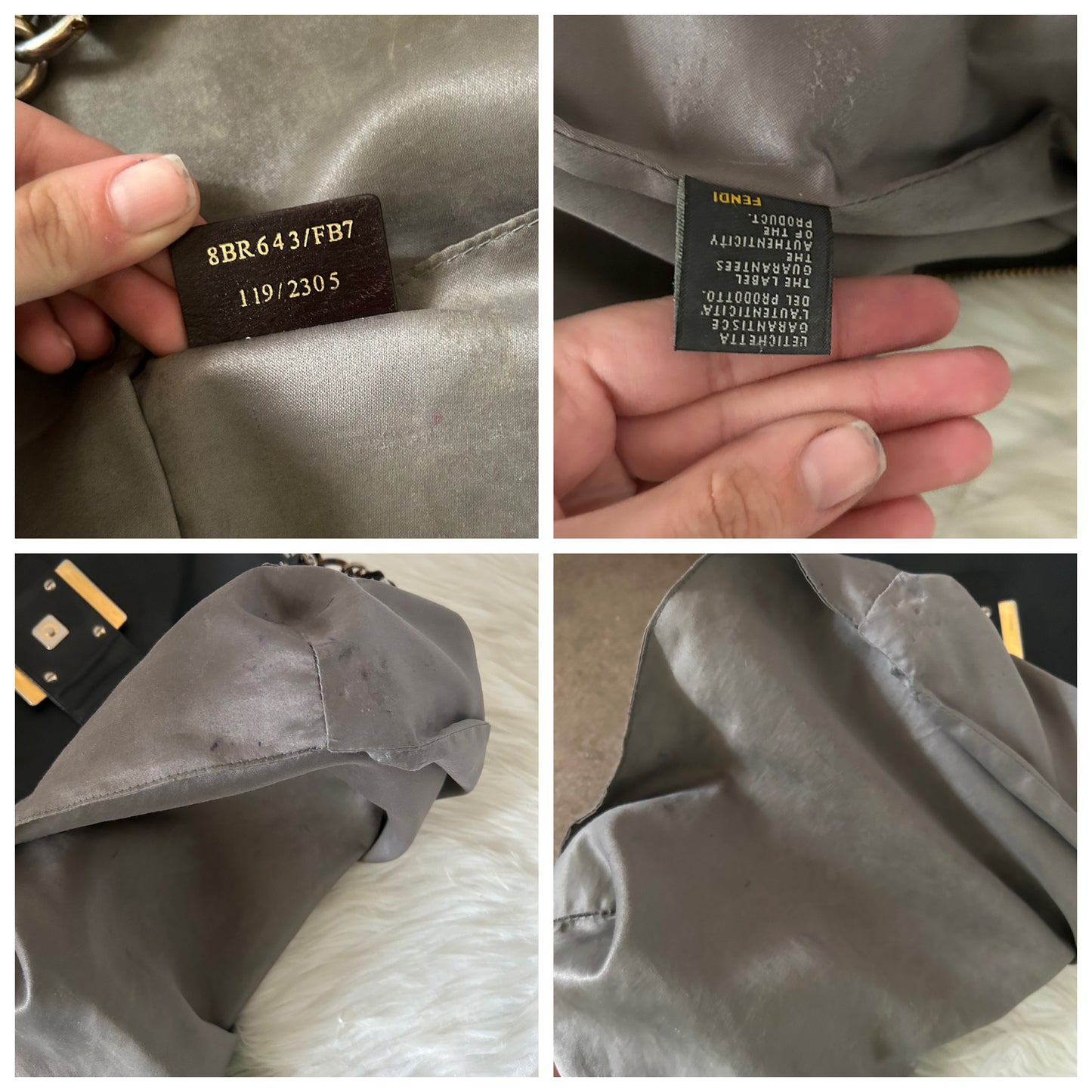 Fendi Croissant in pelle nera