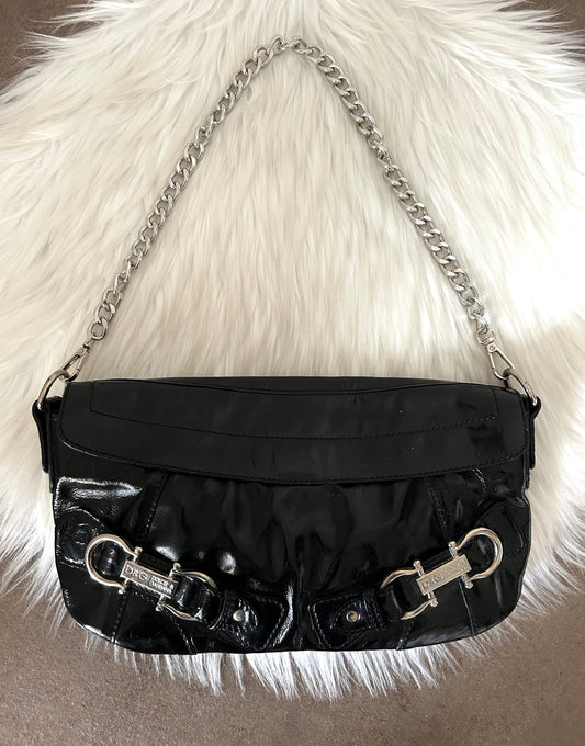 Dolce & Gabbana baguette in vernice nera vintage