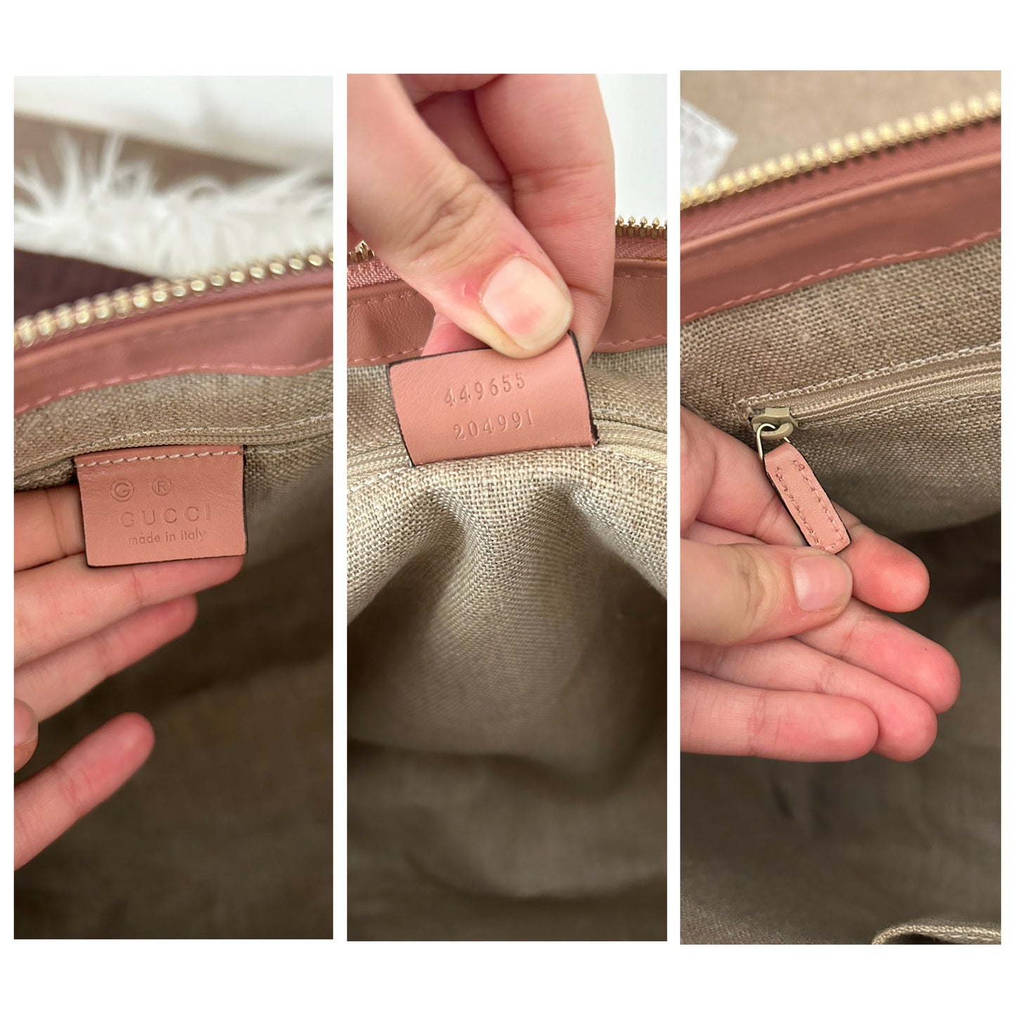 Gucci tote bag Guccissima rosa