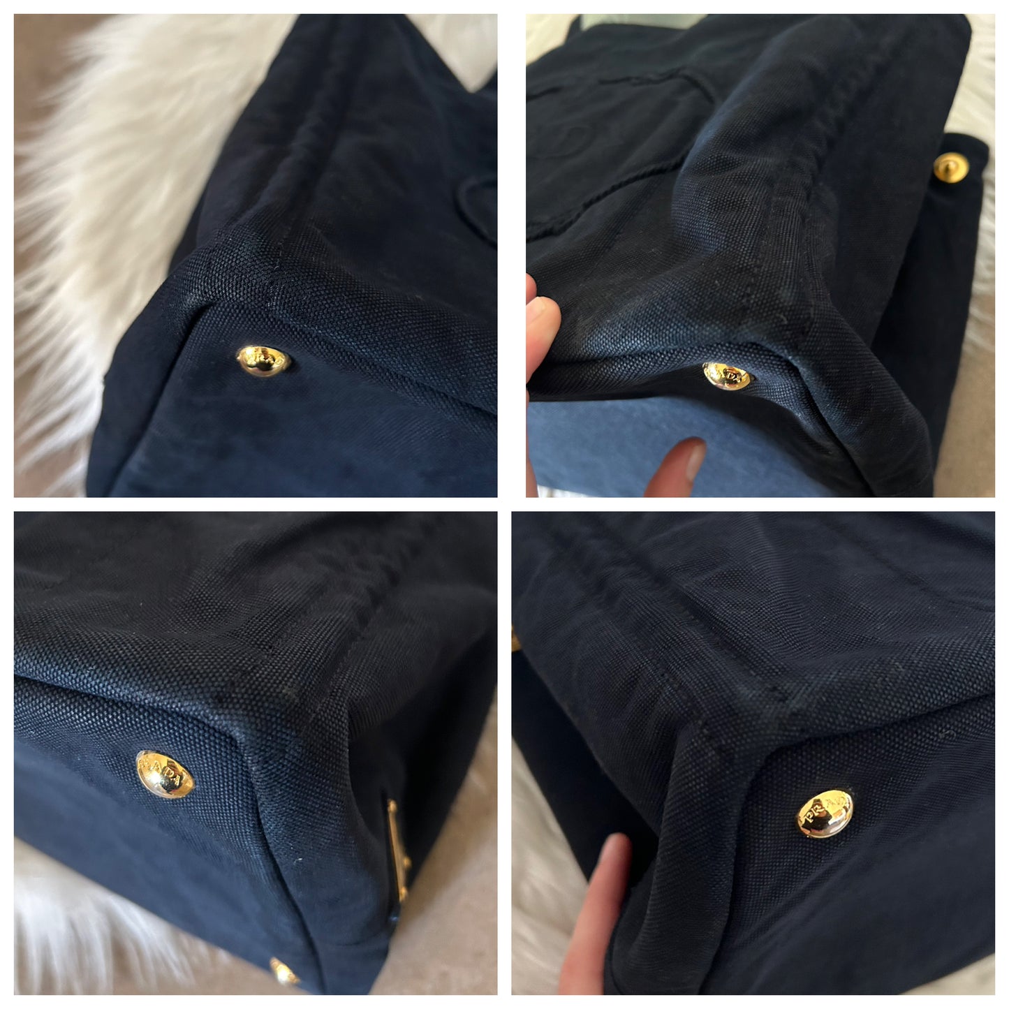 Prada tote blu in denim