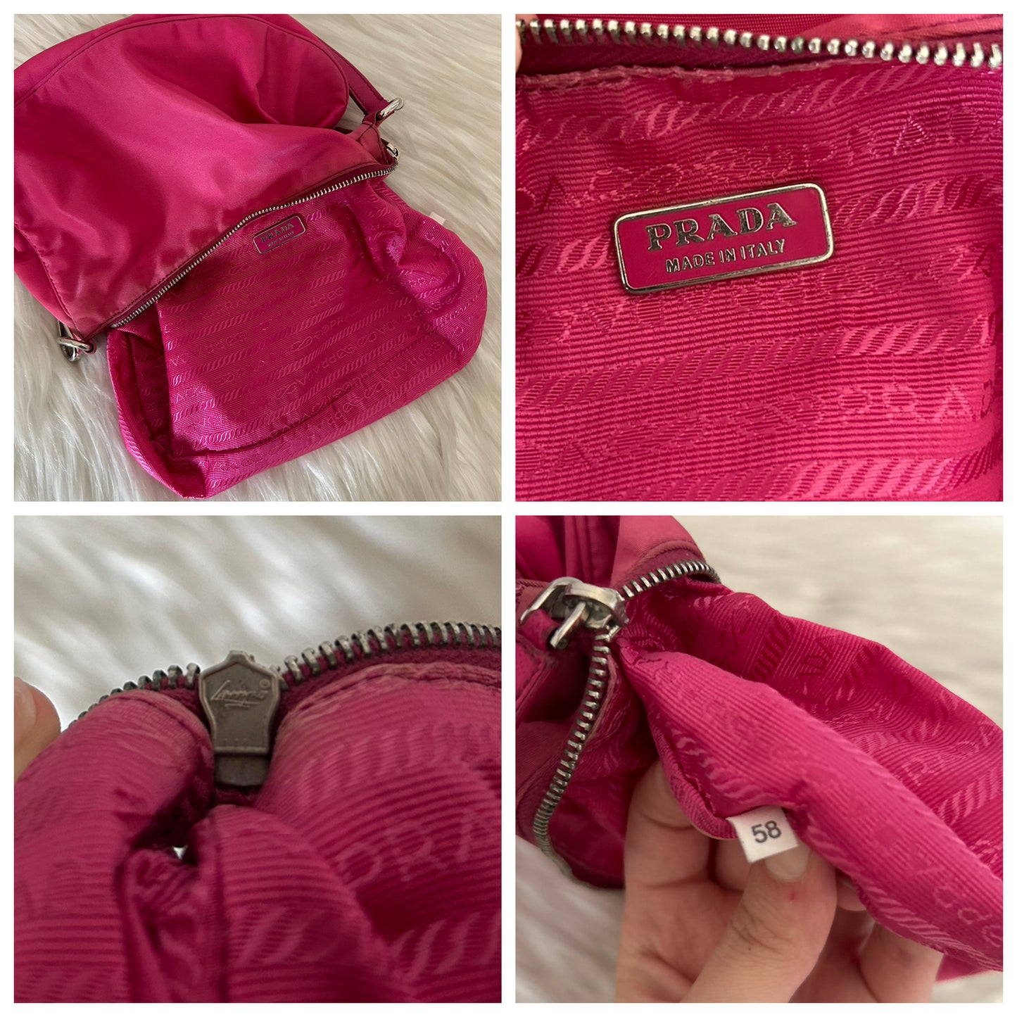 Prada baguette rosa in nylon