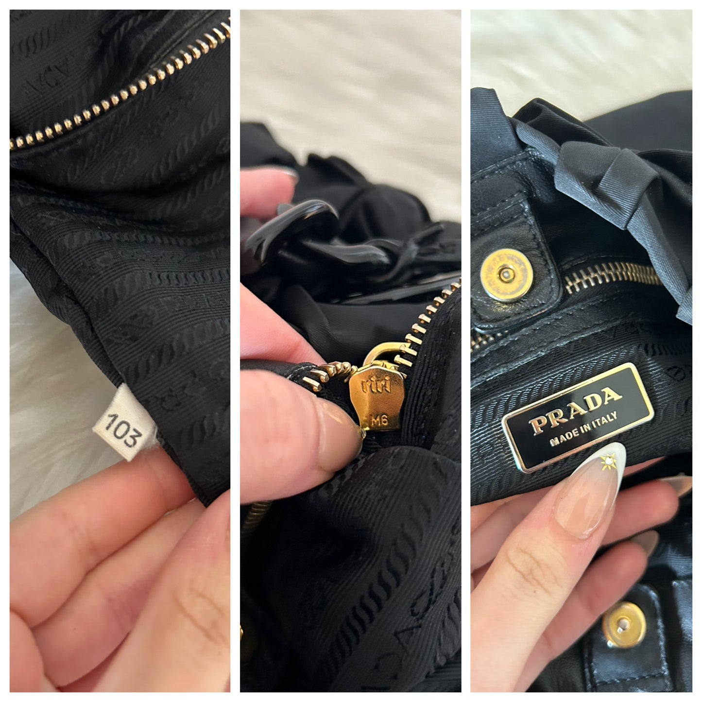 Prada origami in nylon e pelle