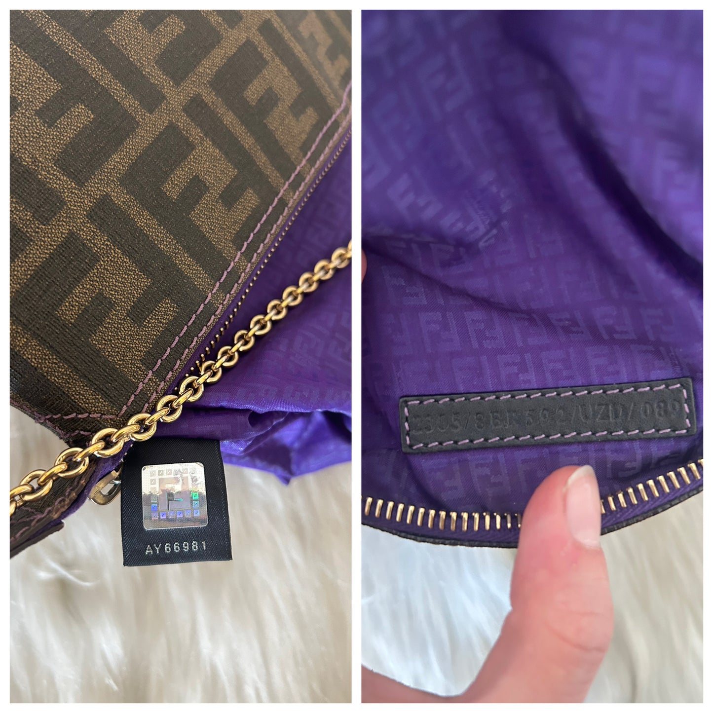 Fendi baguette zucca con catena