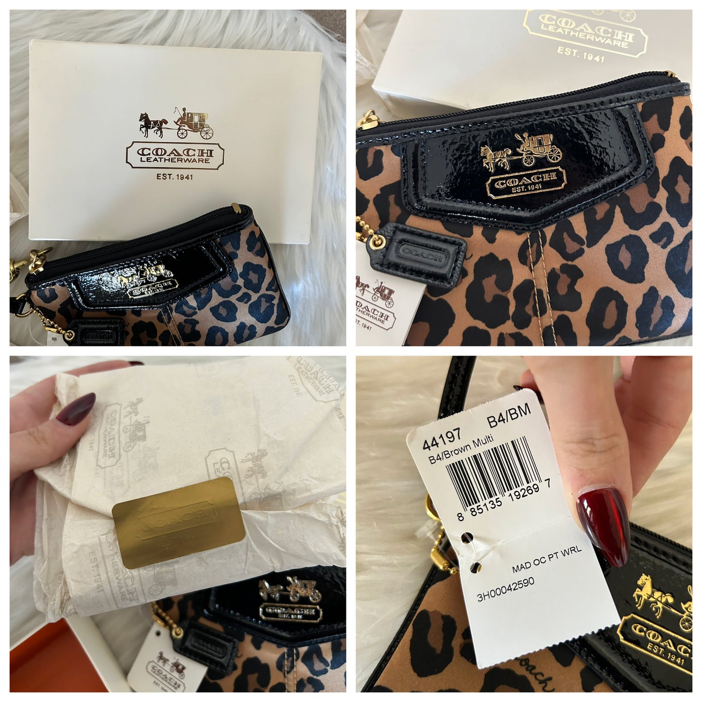 Coach pochette leopardata full set