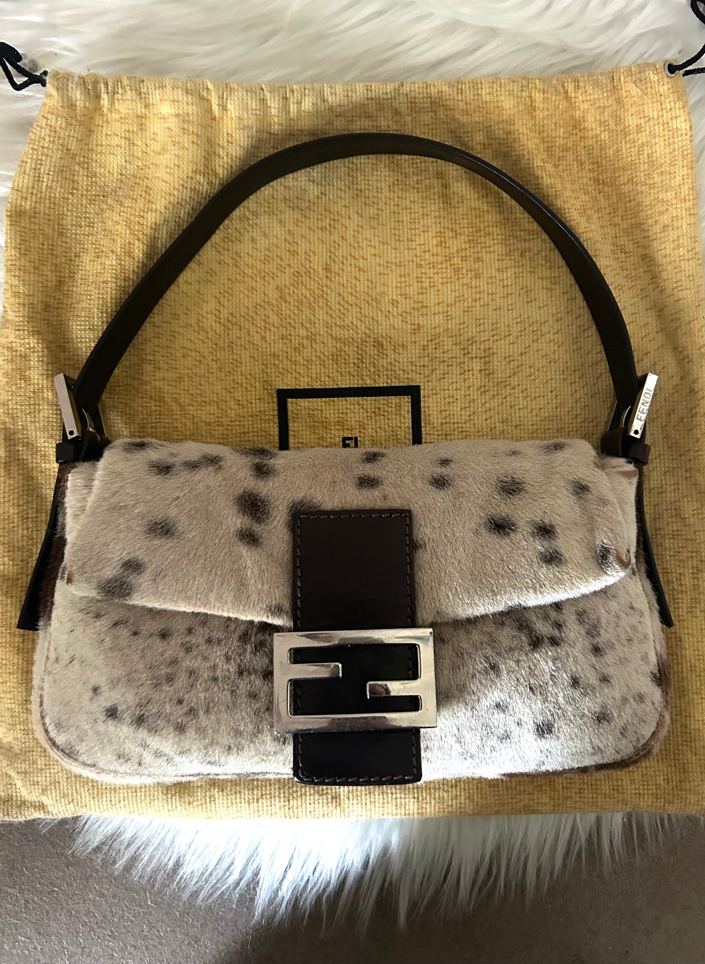 Fendi baguette in cavallino maculata vintage