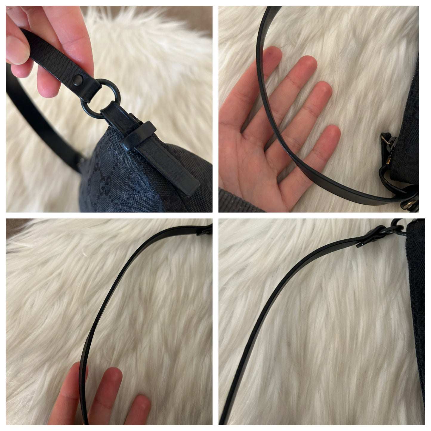 Gucci baguette nera in monogram
