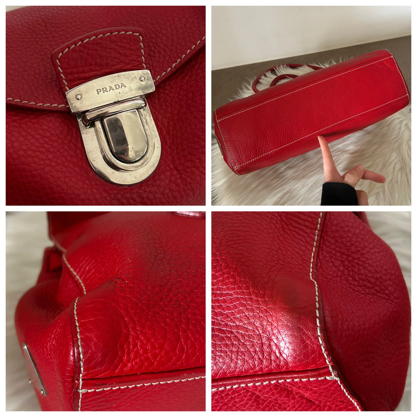 Prada tote in pelle rossa rarissima