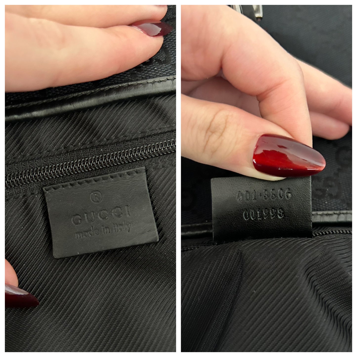 Gucci Jackie vintage taglia media in monogram nera