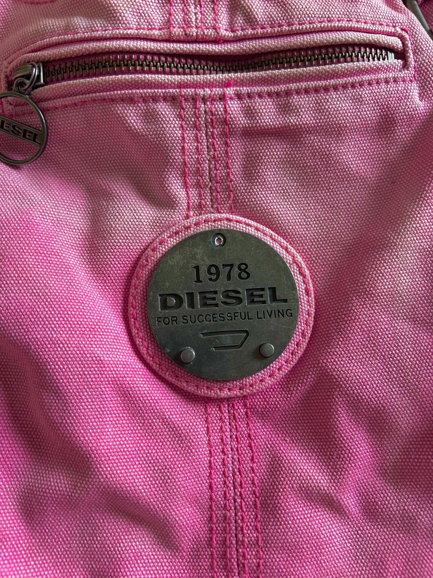 Tote Diesel tote in denim rosa vintage