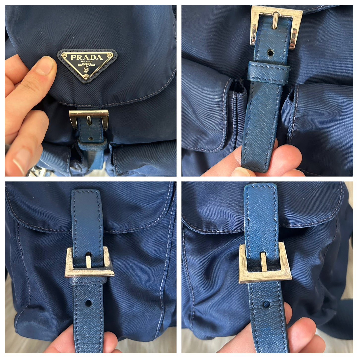 Zaino Prada blu in nylon