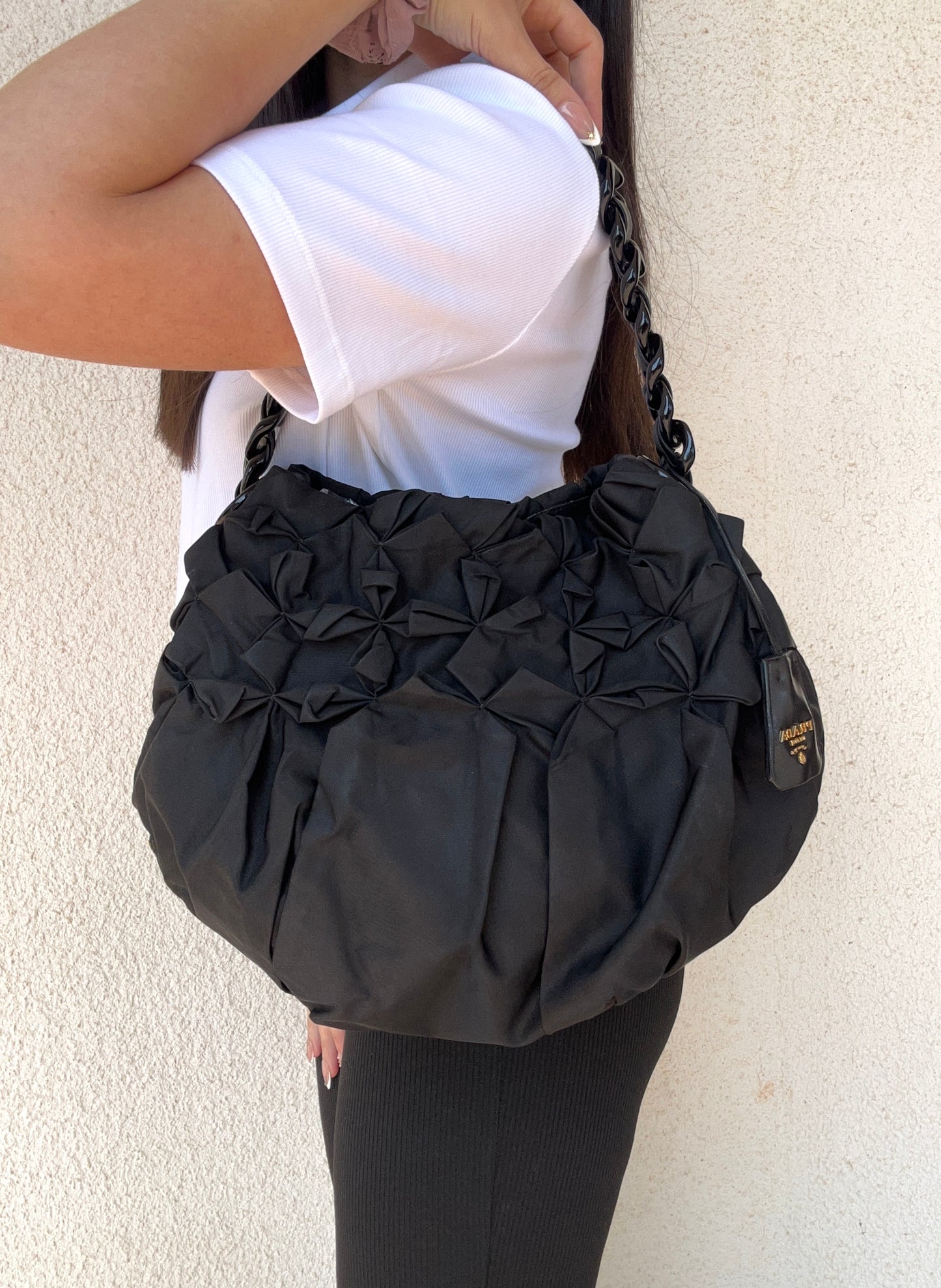 Prada origami in nylon e pelle