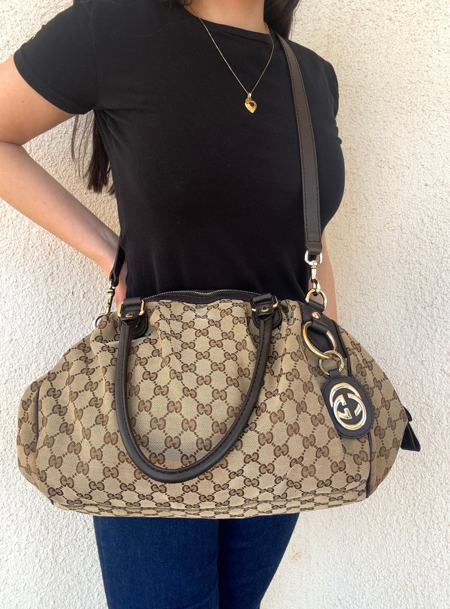 Gucci Sukey tote bag in monogram con tracolla