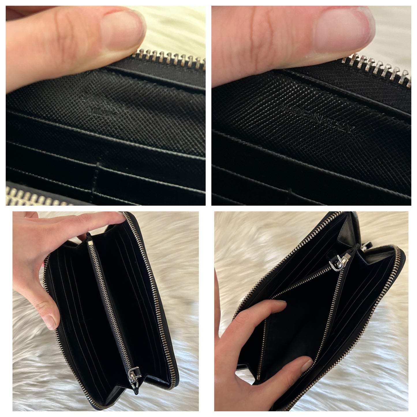 Portafoglio Prada in pelle nero