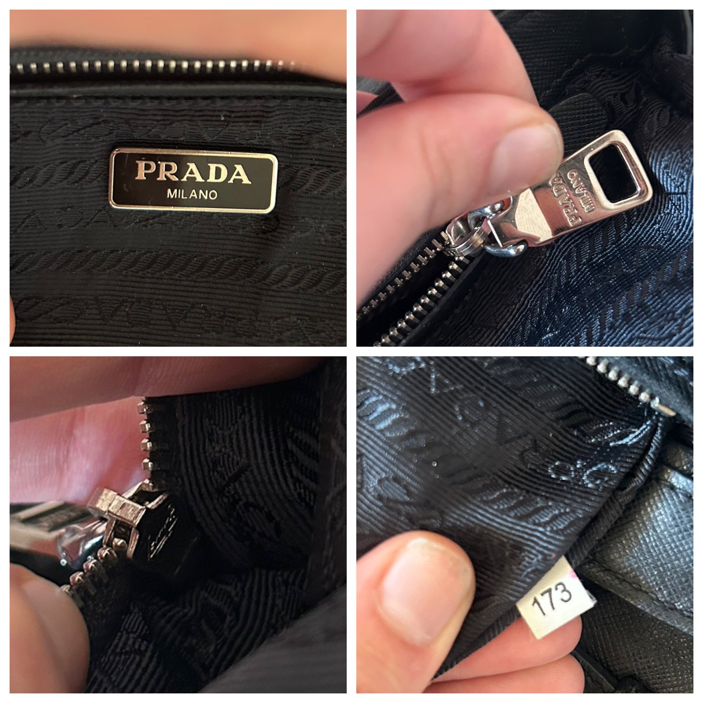 Prada baguette nera nylon trapuntata